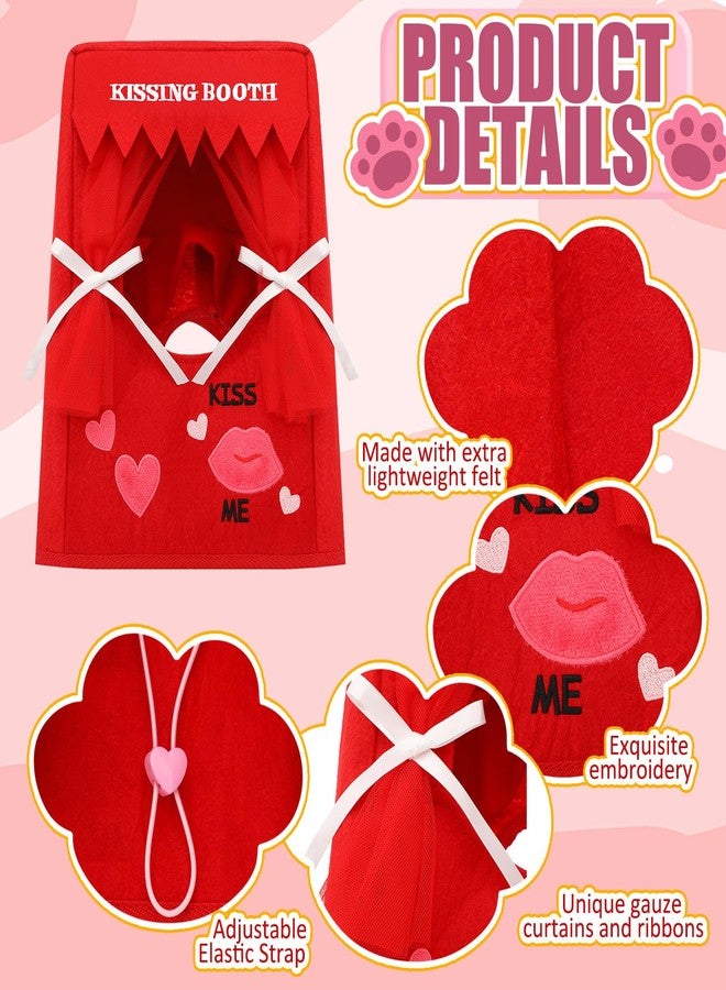 Solsew Valentine Dog Costume Kissing Booth Headpiece for Dog and Cats Cute Pup Kissing Booth Pet Headwear Costume Gift for Holiday Birthday Party(Red,L/XL) - Image 4